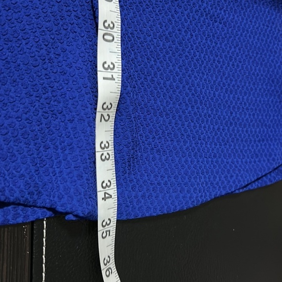 Sandro Paris Blue Reva Crepe Dress Round Neck Fit and Flare Sz M - Picture 13 of 14